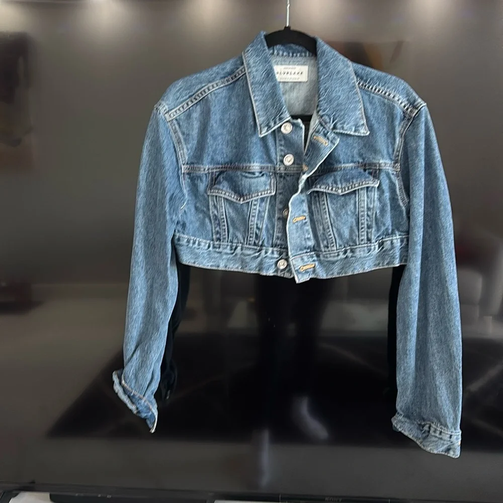 SLVRLAKE size medium cropped denim jacket - Picture 1 of 5